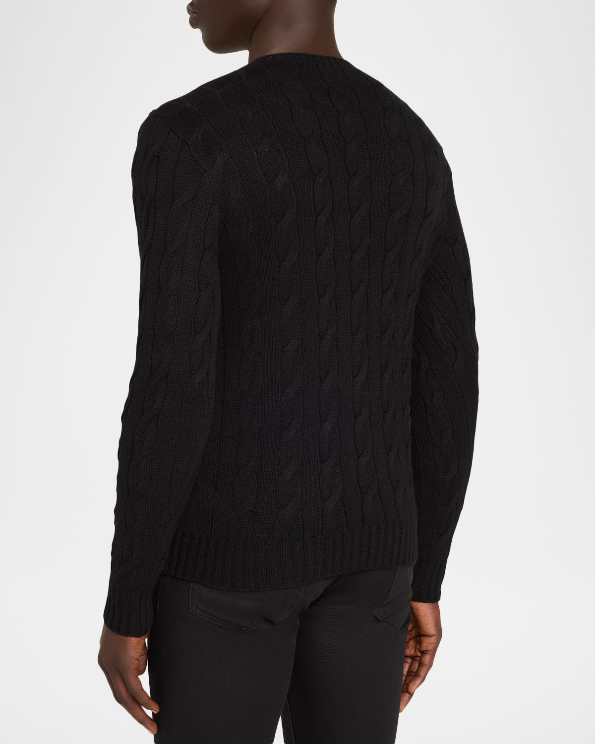 Ralph Lauren Purple Label Men 's Cashmere Cable Crewneck Sweater | Thumbnail 2 Ralph Lauren Purple Label Men 's Cashmere Cable Crewneck Sweater | Thumbnail 2