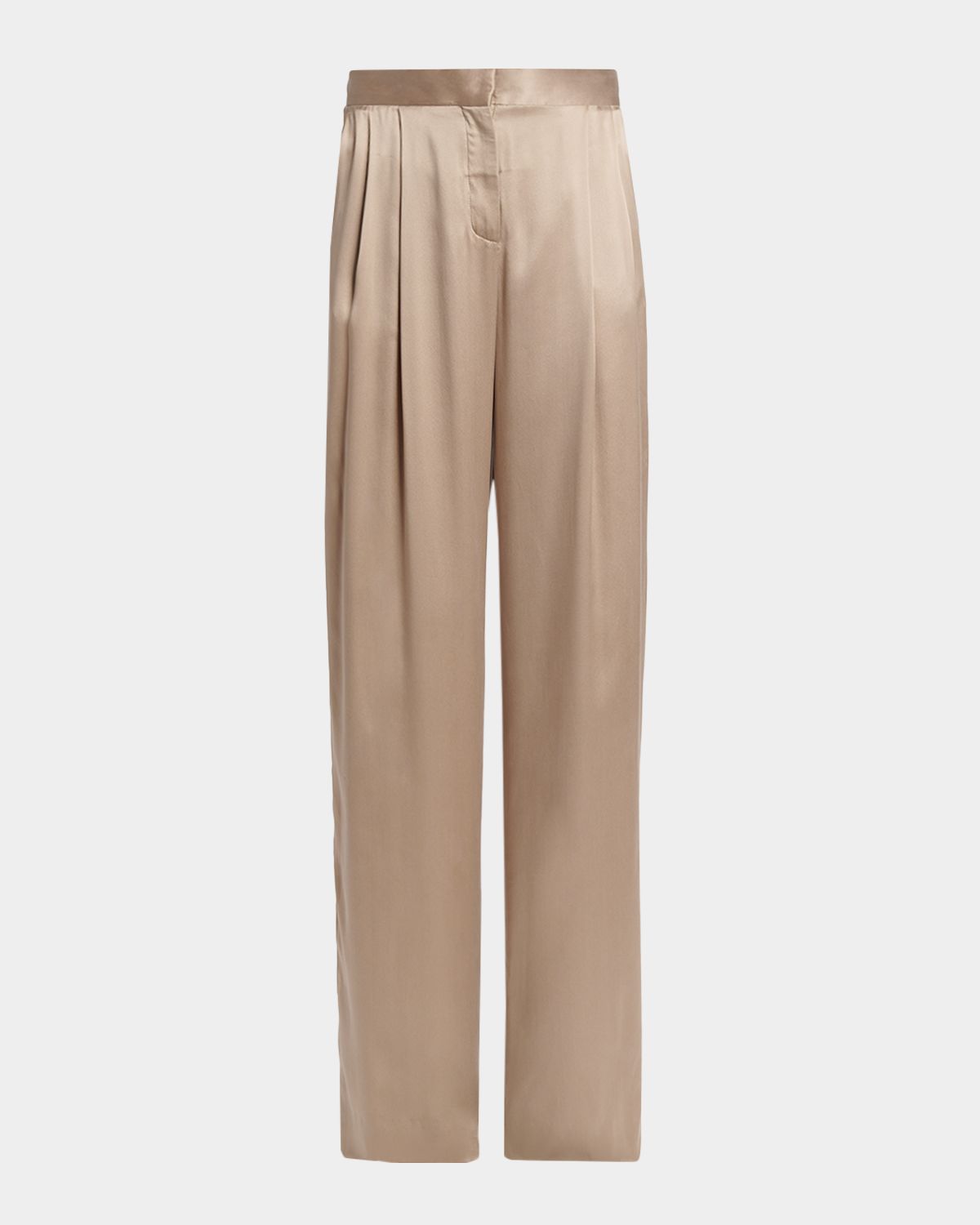 TOM FORD Peach-Feel Silk Pleated Pants