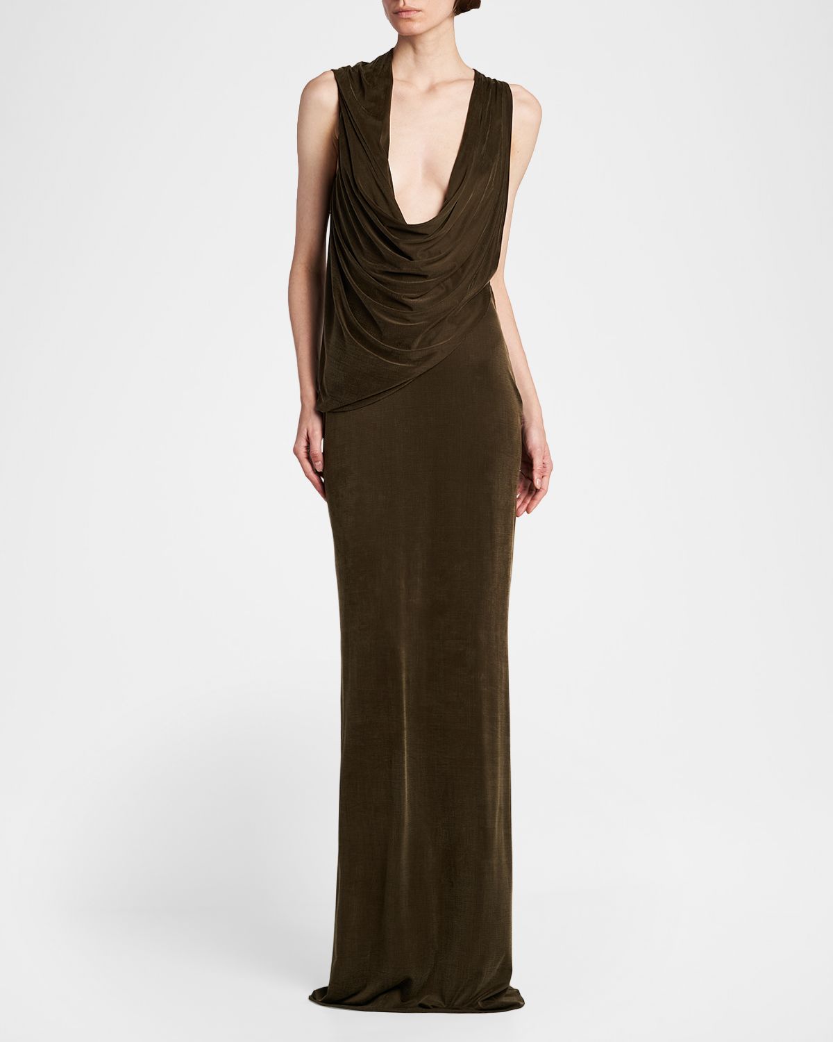 TOM FORD Cowl-Neck Draped Column Gown | Thumbnail 5