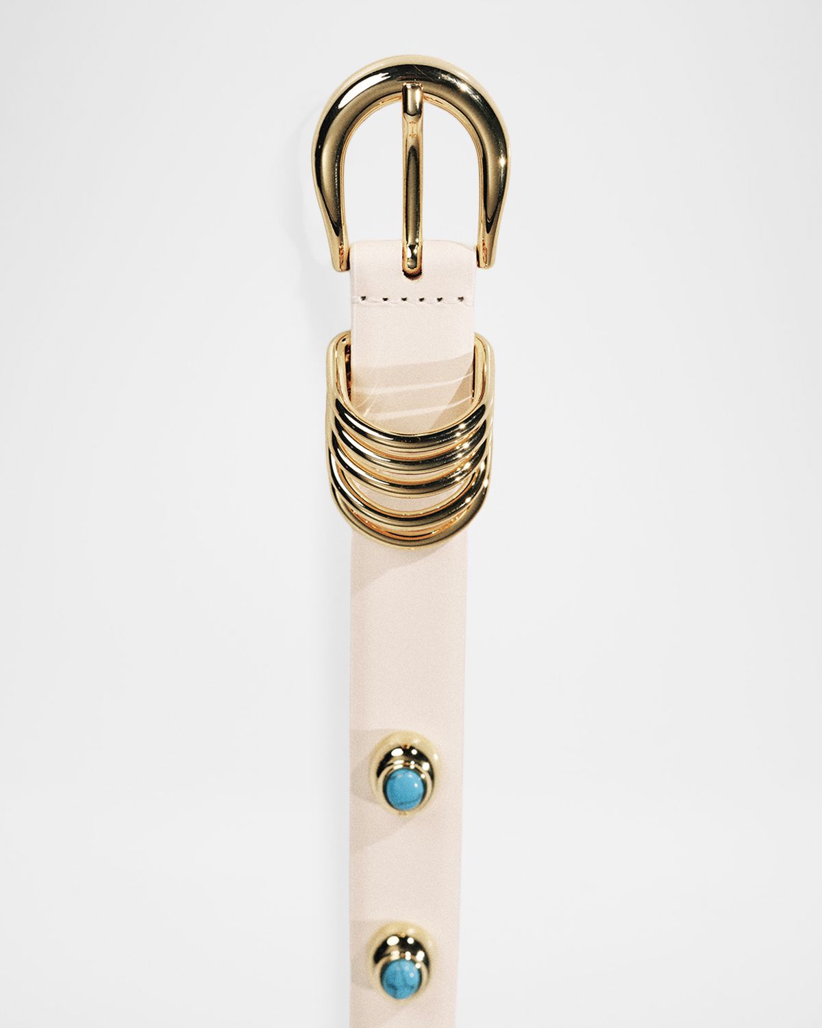 Dehanche Hollyhock Stone Tiger 's Eye & 24K Gold-Plated Leather Belt | Thumbnail 3