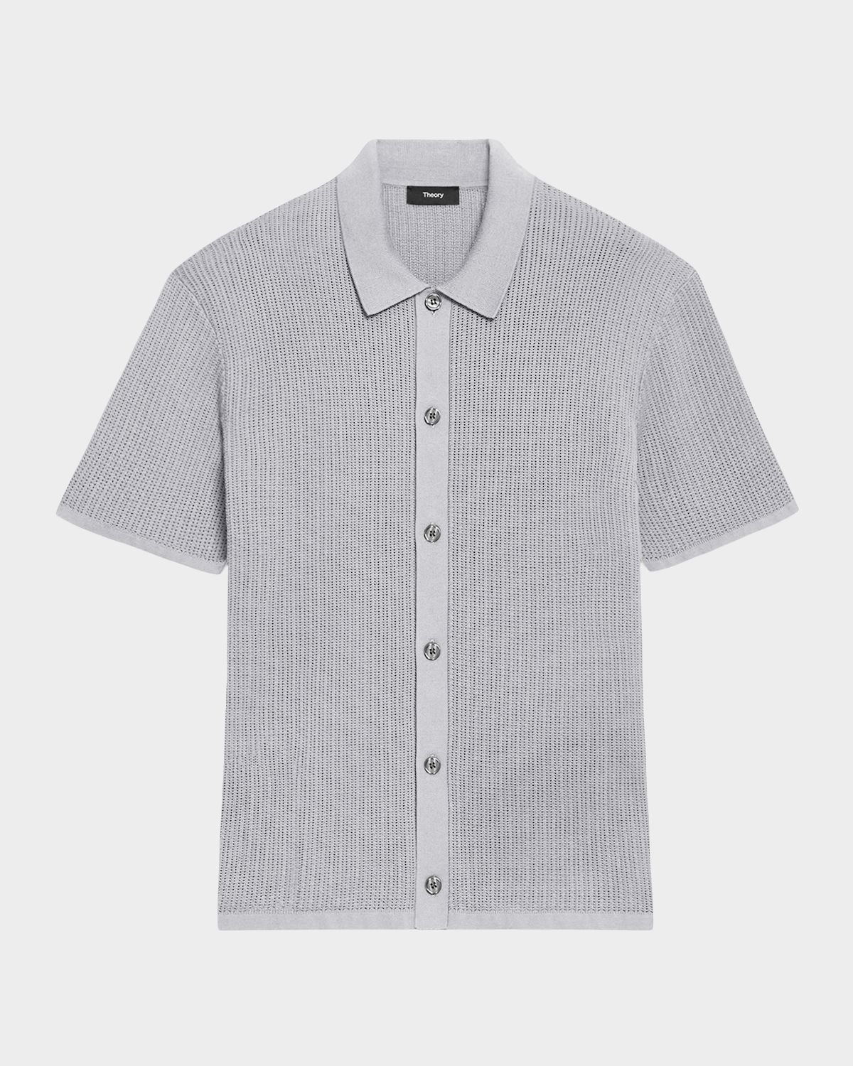 Theory Men 's Cotton Mesh Knit Short-Sleeve Shirt