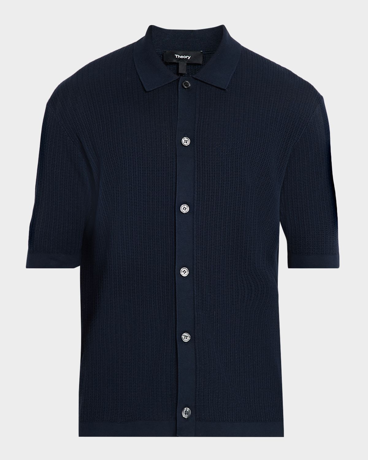 Theory Men 's Cotton Mesh Knit Short-Sleeve Shirt