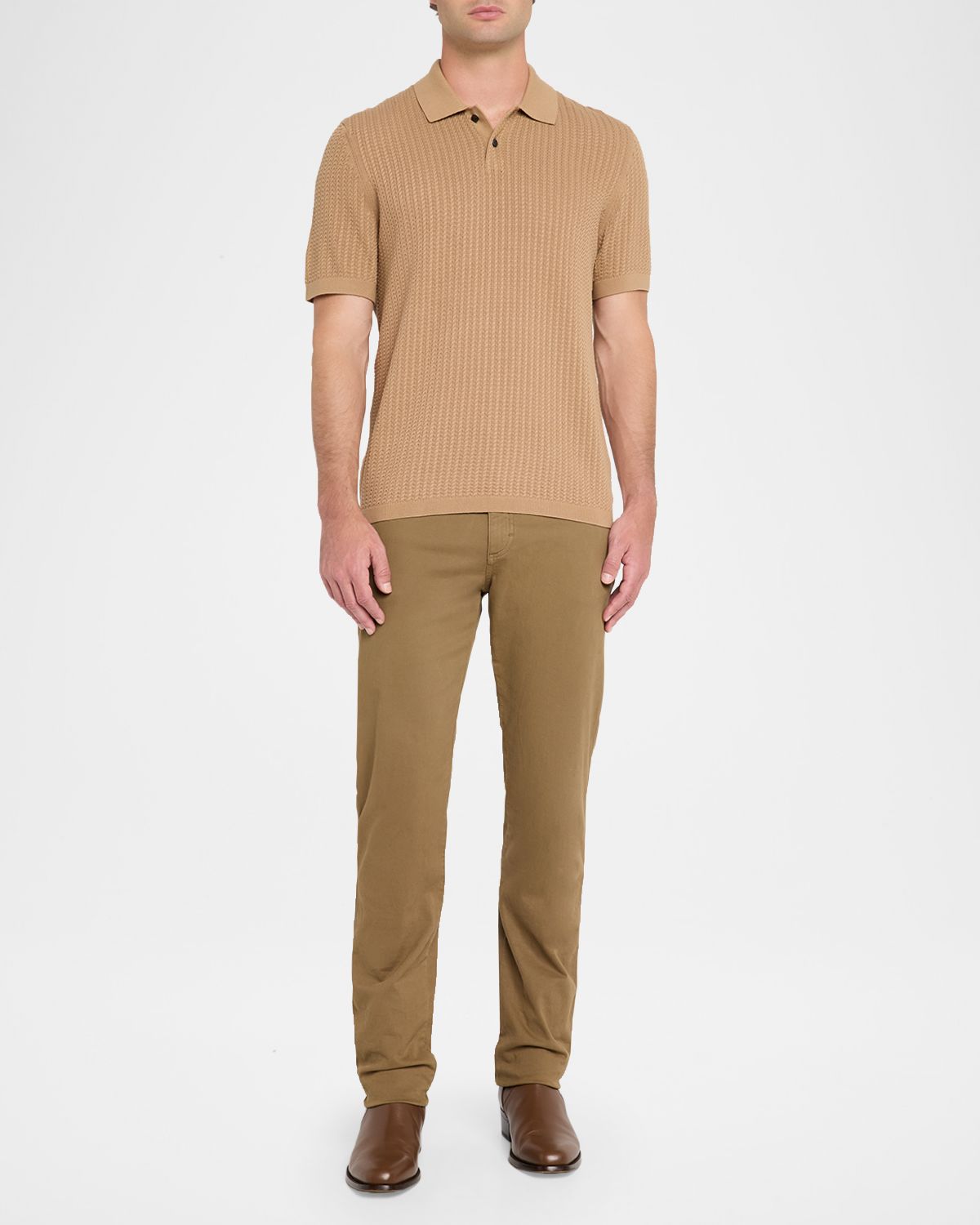 Theory Men 's Cotton Cable Knit Polo Shirt