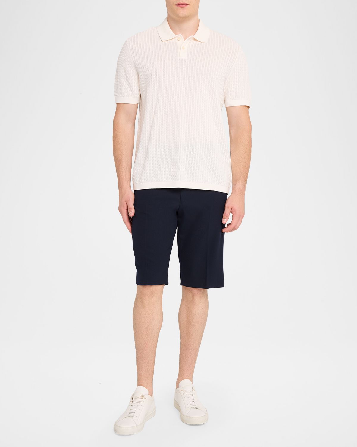 Theory Men 's Cotton Cable Knit Polo Shirt