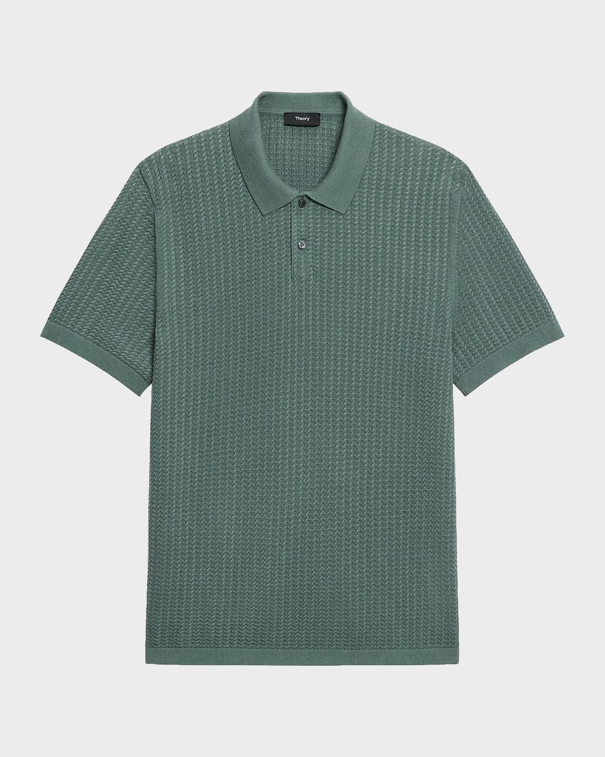 Theory Men 's Cotton Cable Knit Polo Shirt