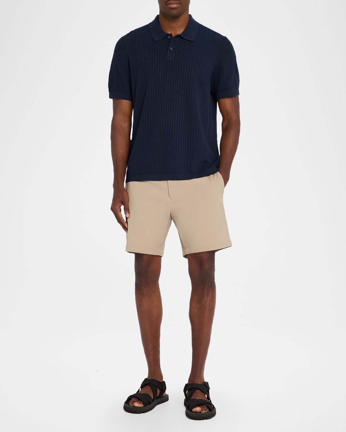 Theory Men 's Cotton Cable Knit Polo Shirt