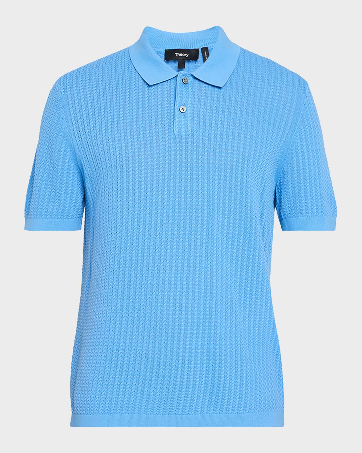 Theory Men 's Cotton Cable Knit Polo Shirt