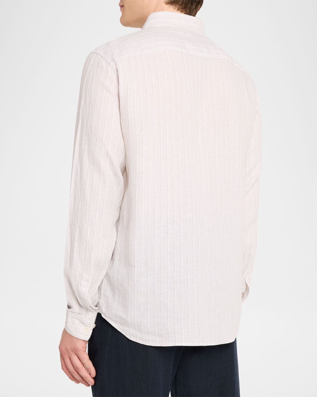 Theory Men 's Irving Grid Check Linen Shirt | Thumbnail 3 Theory Men 's Irving Grid Check Linen Shirt | Thumbnail 3