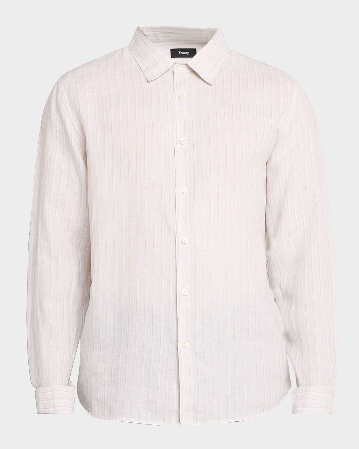 Theory Men 's Irving Grid Check Linen Shirt
