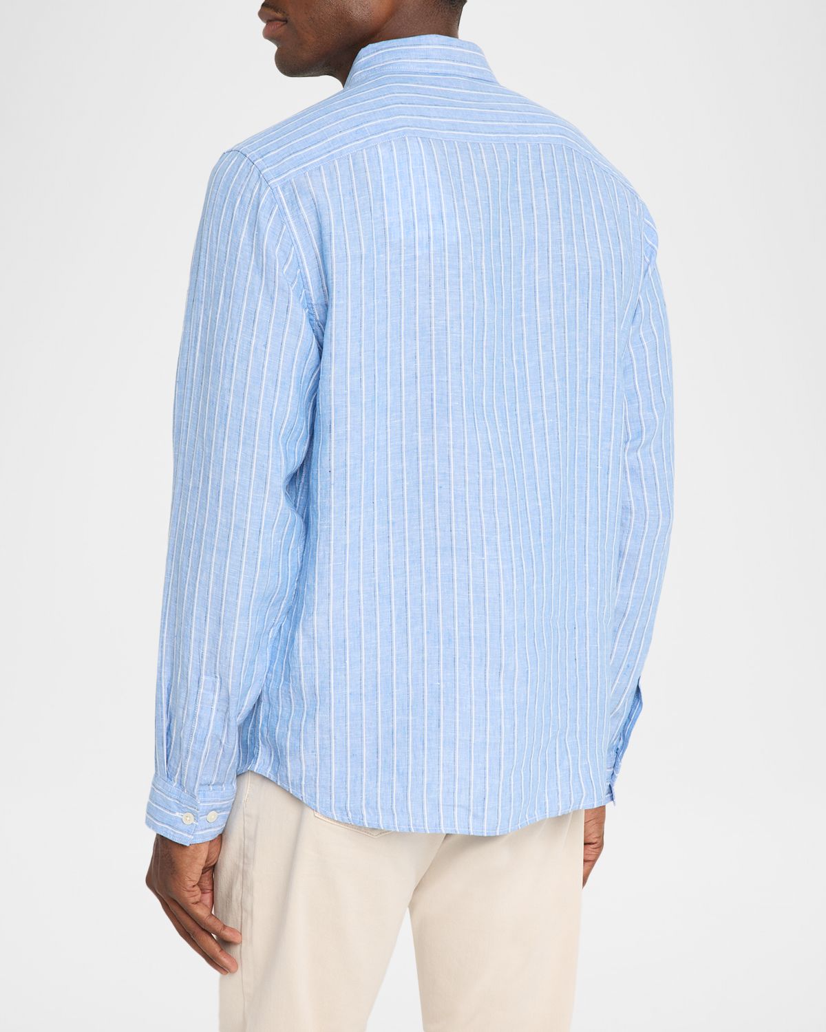 Theory Men 's Irving Grid Check Linen Shirt | Thumbnail 3 Theory Men 's Irving Grid Check Linen Shirt | Thumbnail 3
