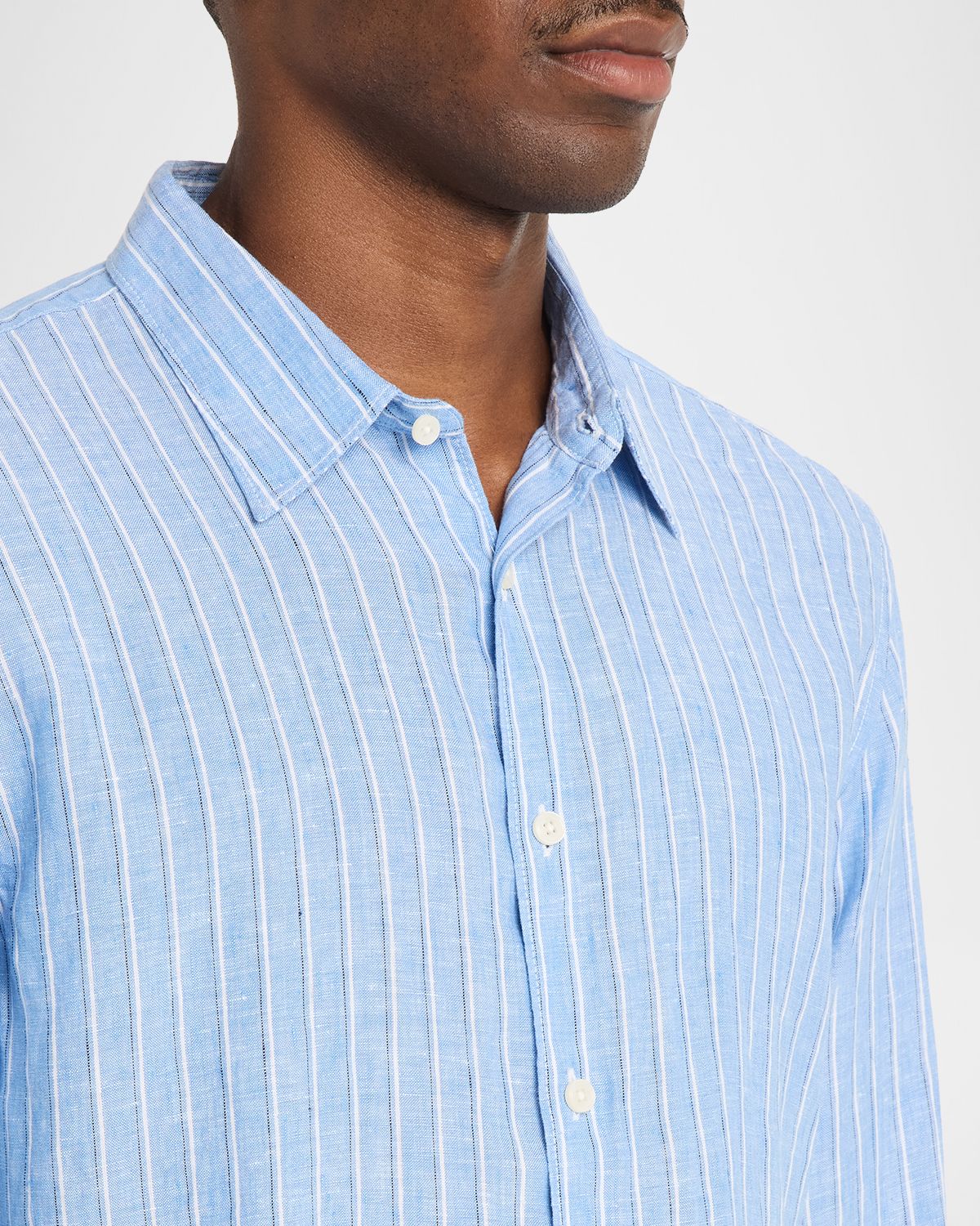 Theory Men 's Irving Grid Check Linen Shirt | Thumbnail 5 Theory Men 's Irving Grid Check Linen Shirt | Thumbnail 5