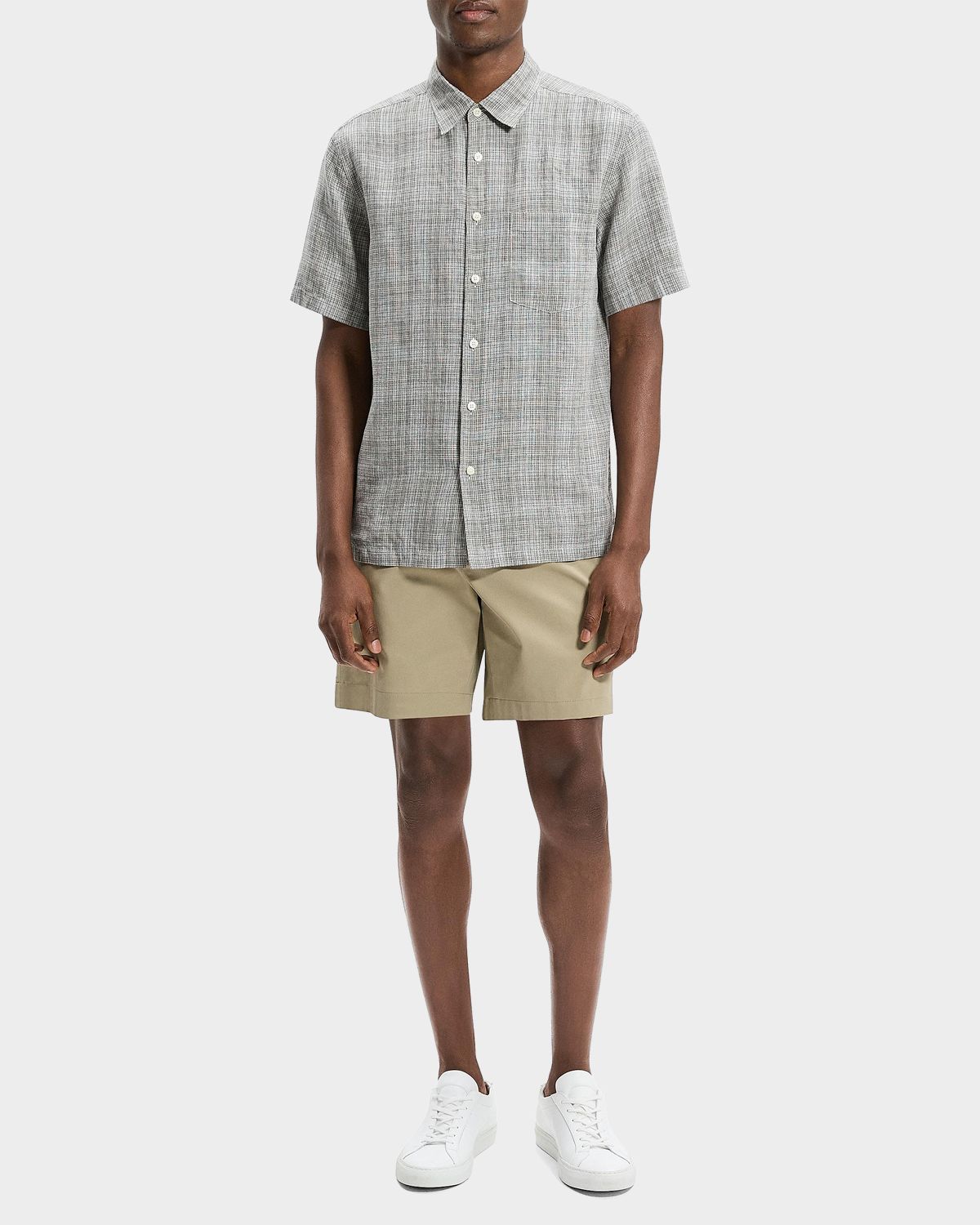 Theory Men 's Irving Plaid Linen Shirt | Thumbnail 2 Theory Men 's Irving Plaid Linen Shirt | Thumbnail 2