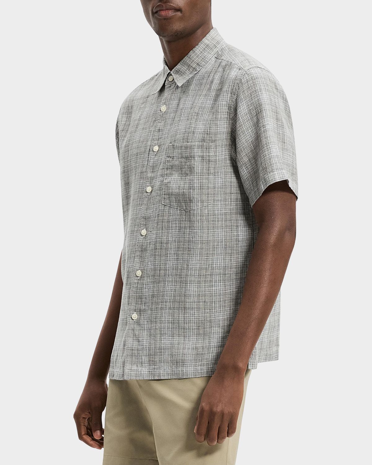 Theory Men 's Irving Plaid Linen Shirt | Thumbnail 5 Theory Men 's Irving Plaid Linen Shirt | Thumbnail 5