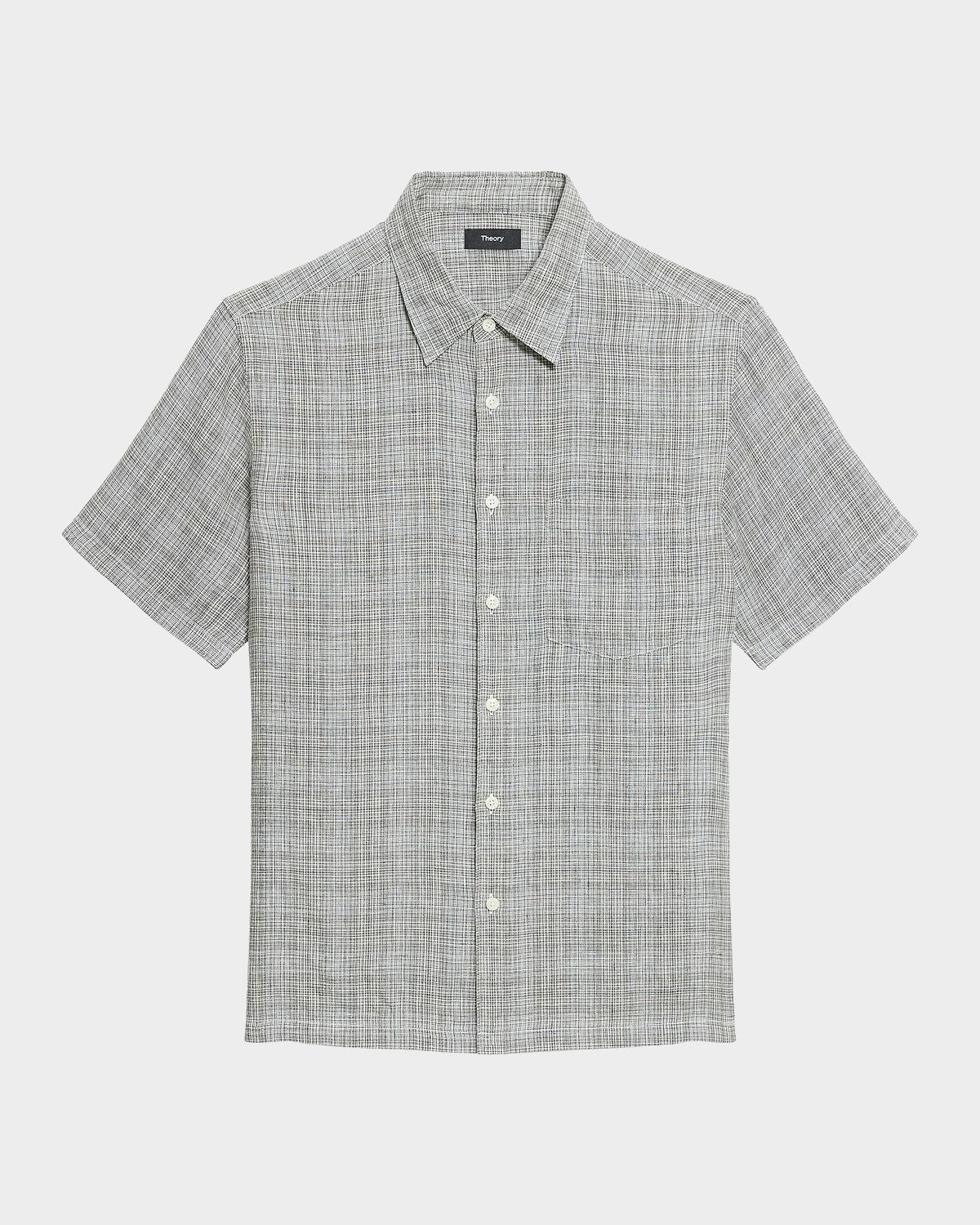 Theory Men 's Irving Plaid Linen Shirt