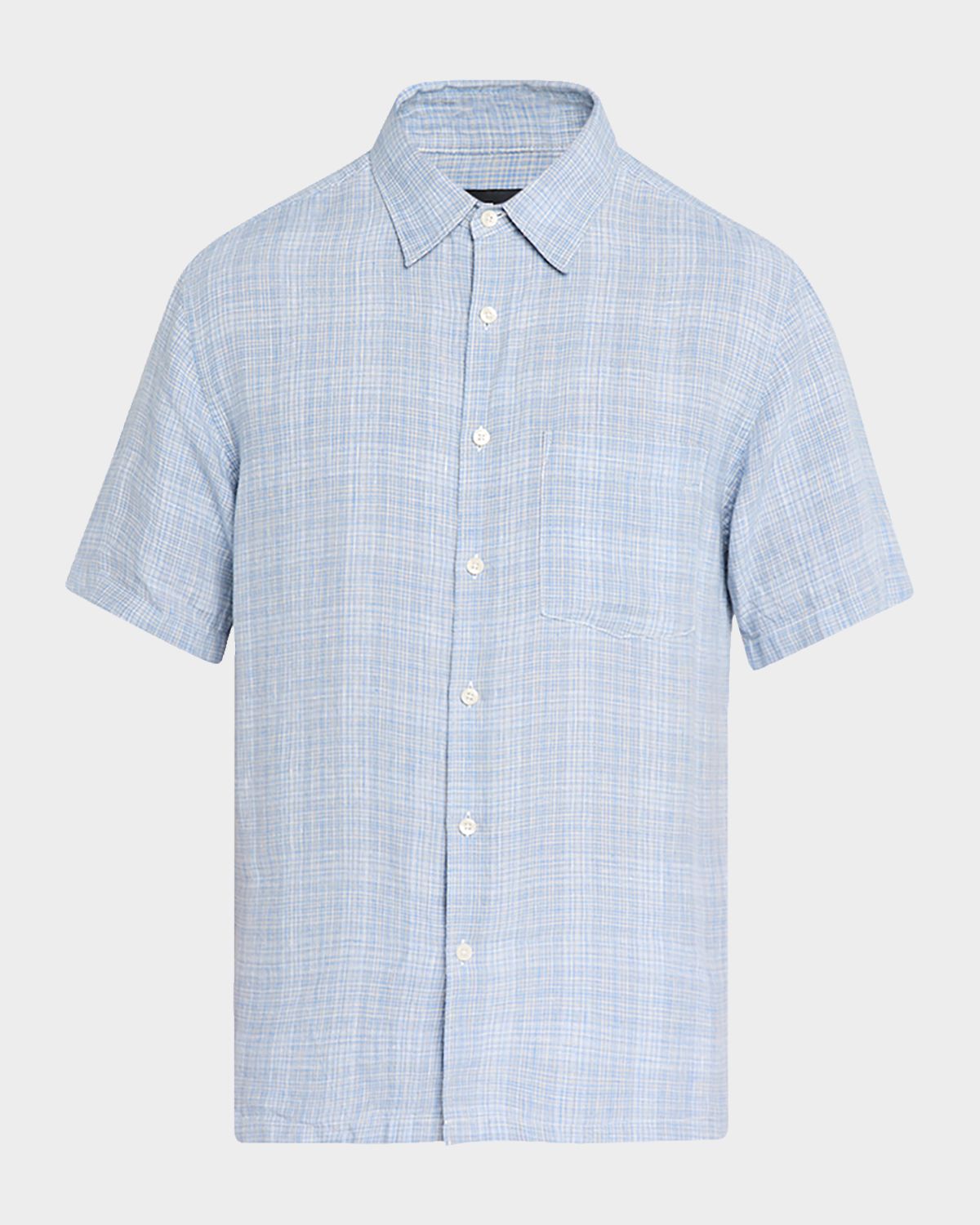Theory Men 's Irving Plaid Linen Shirt
