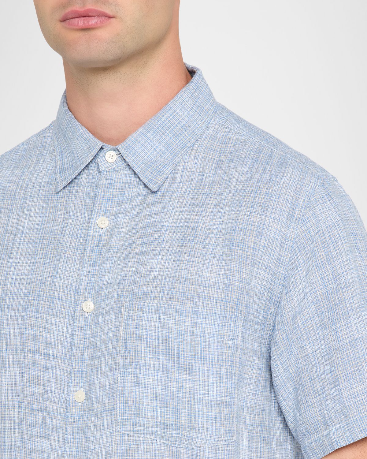 Theory Men 's Irving Plaid Linen Shirt | Thumbnail 5 Theory Men 's Irving Plaid Linen Shirt | Thumbnail 5
