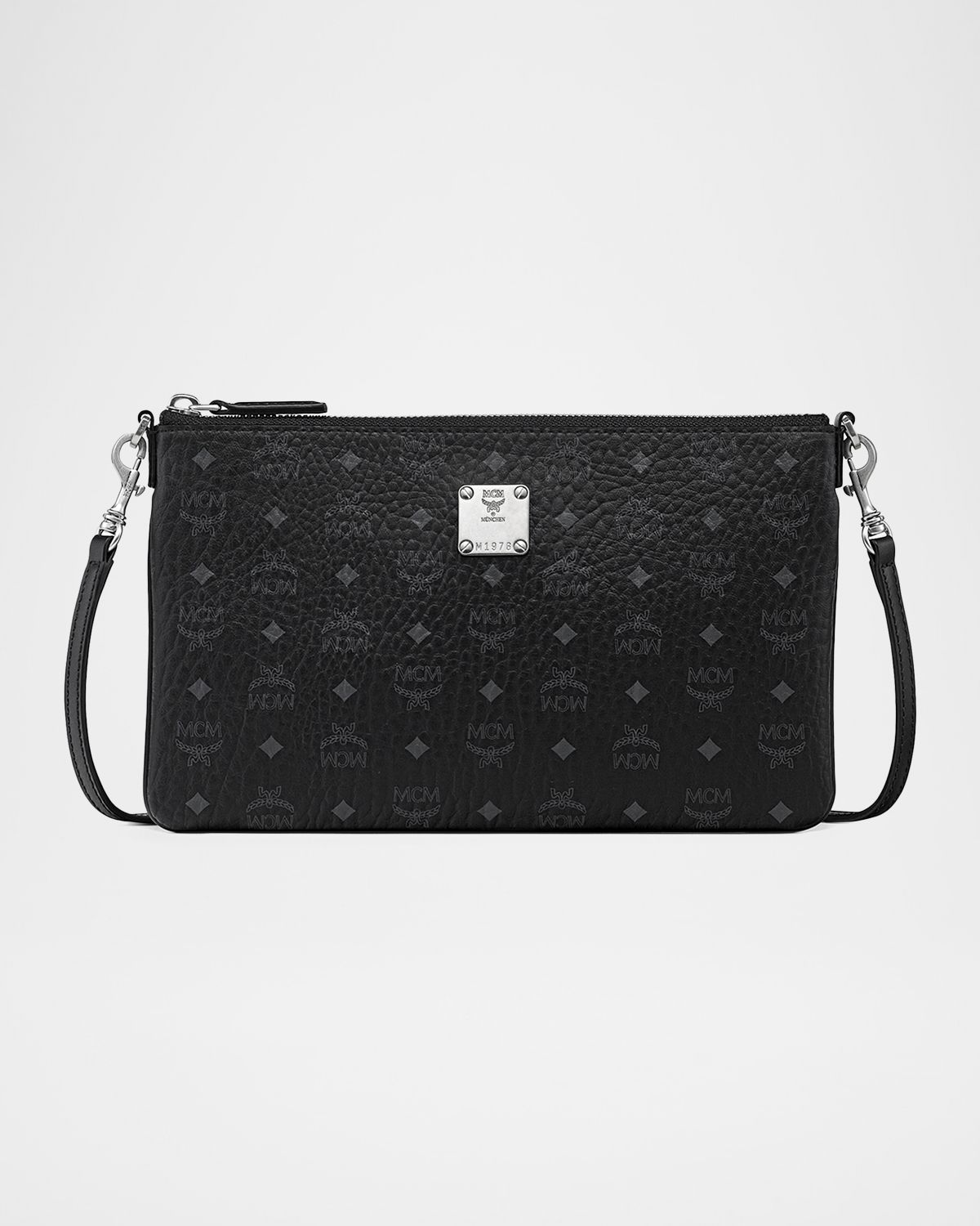 MCM Mini Aren Visetos Flat Crossbody Pouch
