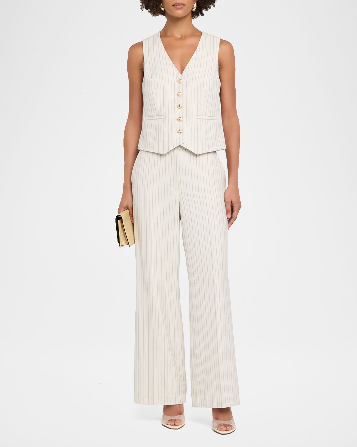 Elie Tahari The Liliana Striped Button-Down Vest | Thumbnail 5 Elie Tahari The Liliana Striped Button-Down Vest | Thumbnail 5