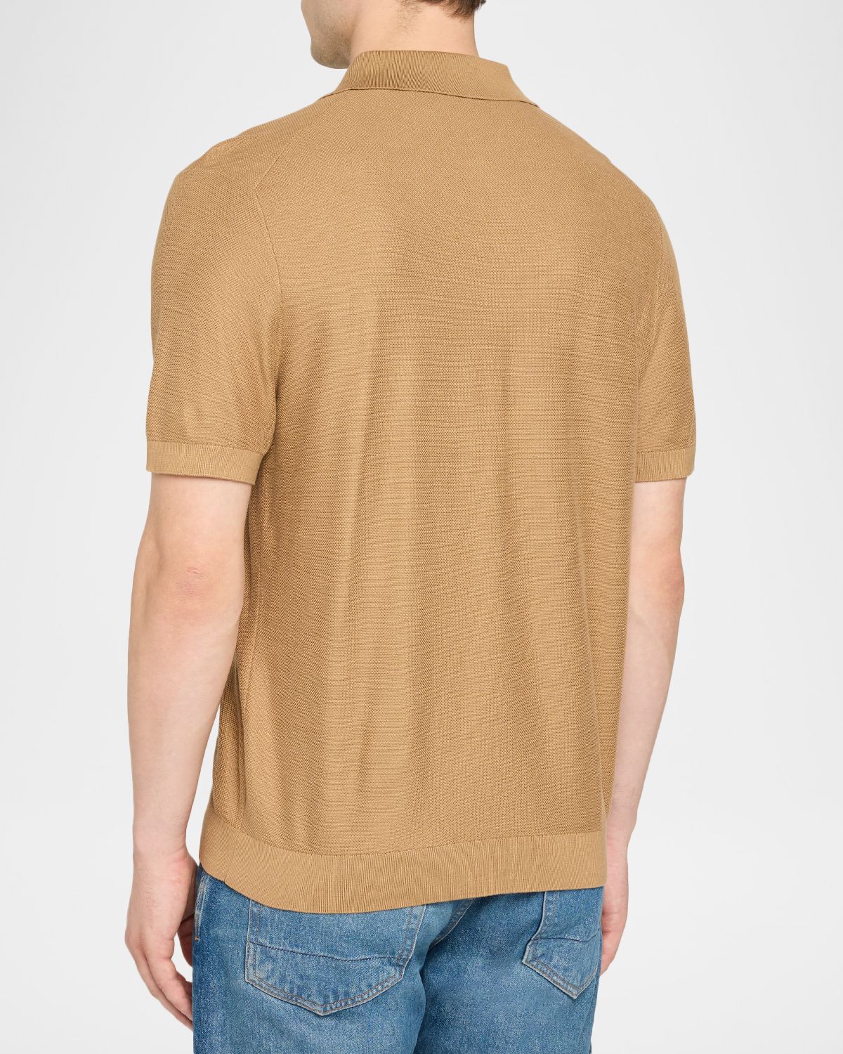 Theory Men 's Silk-Cotton Polo Shirt | Thumbnail 3