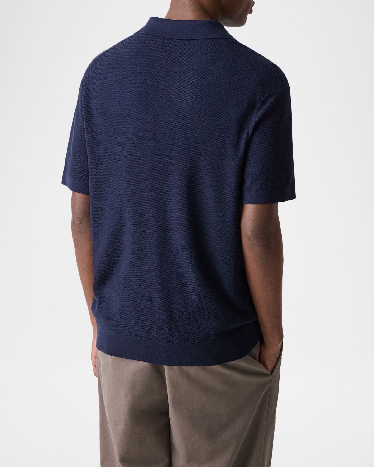 Theory Men 's Silk-Cotton Polo Shirt | Thumbnail 3 Theory Men 's Silk-Cotton Polo Shirt | Thumbnail 3
