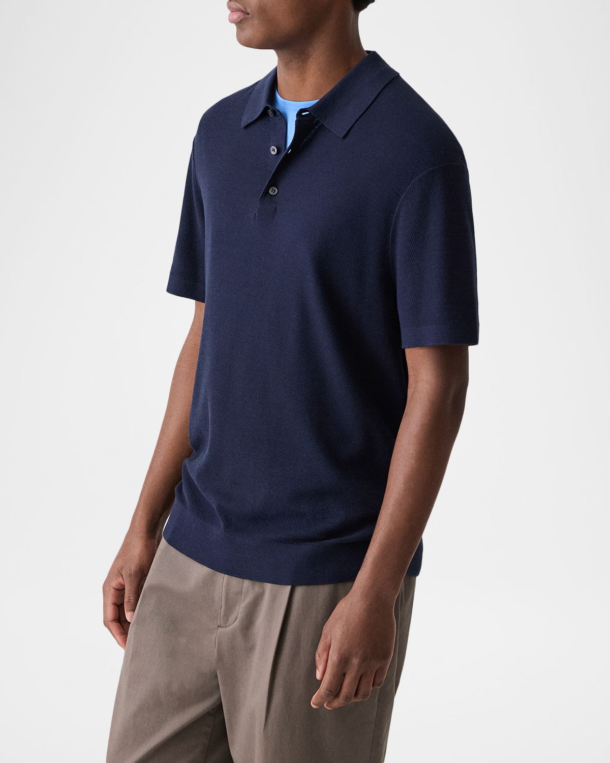 Theory Men 's Silk-Cotton Polo Shirt | Thumbnail 6 Theory Men 's Silk-Cotton Polo Shirt | Thumbnail 6