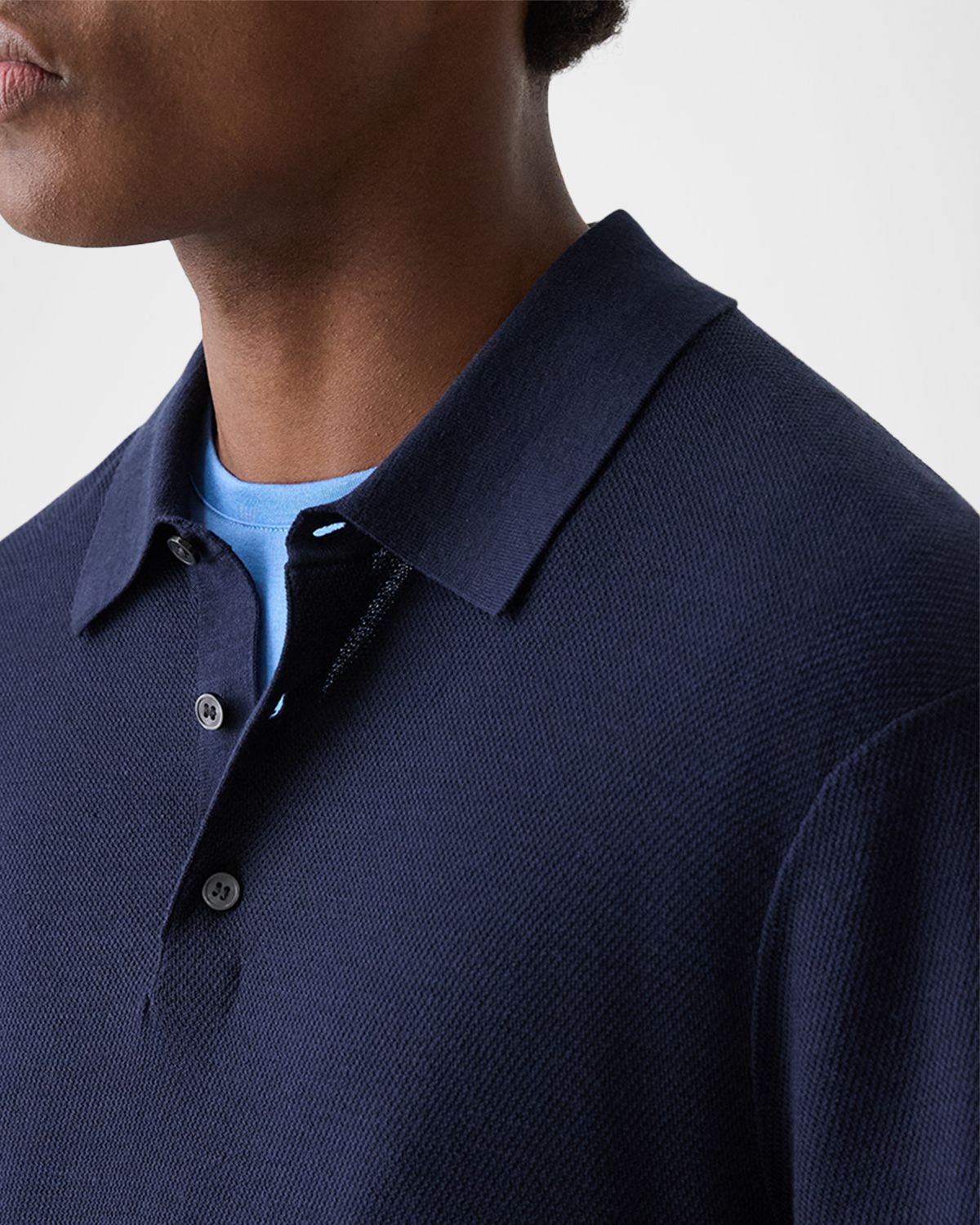 Theory Men 's Silk-Cotton Polo Shirt | Thumbnail 5 Theory Men 's Silk-Cotton Polo Shirt | Thumbnail 5