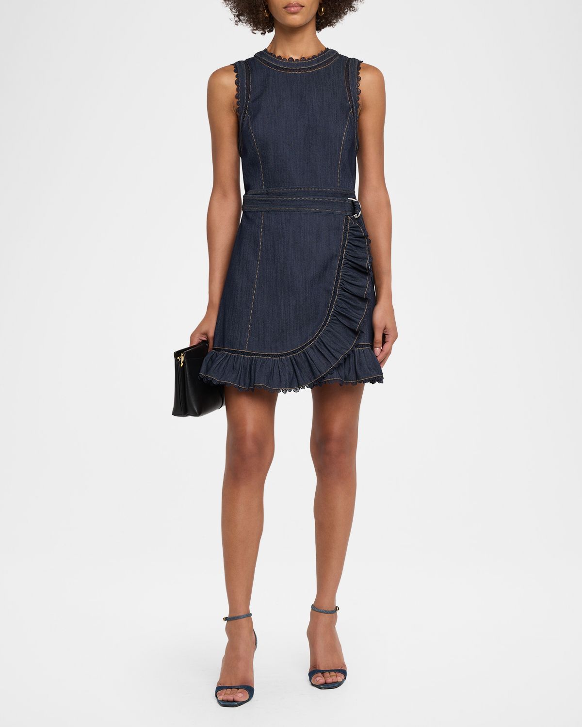 Cinq a Sept Mahlia Guipure Lace Denim Mini Dress | Thumbnail 5 Cinq a Sept Mahlia Guipure Lace Denim Mini Dress | Thumbnail 5