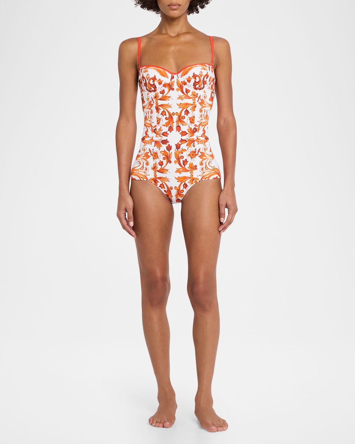Dolce & Gabbana Majolica One-Piece Swimsuit | Thumbnail 4 Dolce & Gabbana Majolica One-Piece Swimsuit | Thumbnail 4