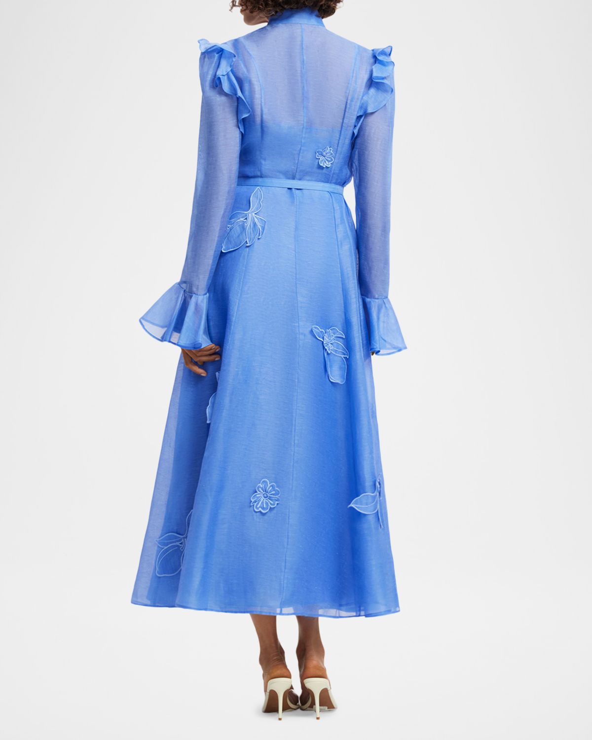 LEO LIN Katrina Applique Butterfly-Sleeve Belted Midi Dress | Thumbnail 3 LEO LIN Katrina Applique Butterfly-Sleeve Belted Midi Dress | Thumbnail 3