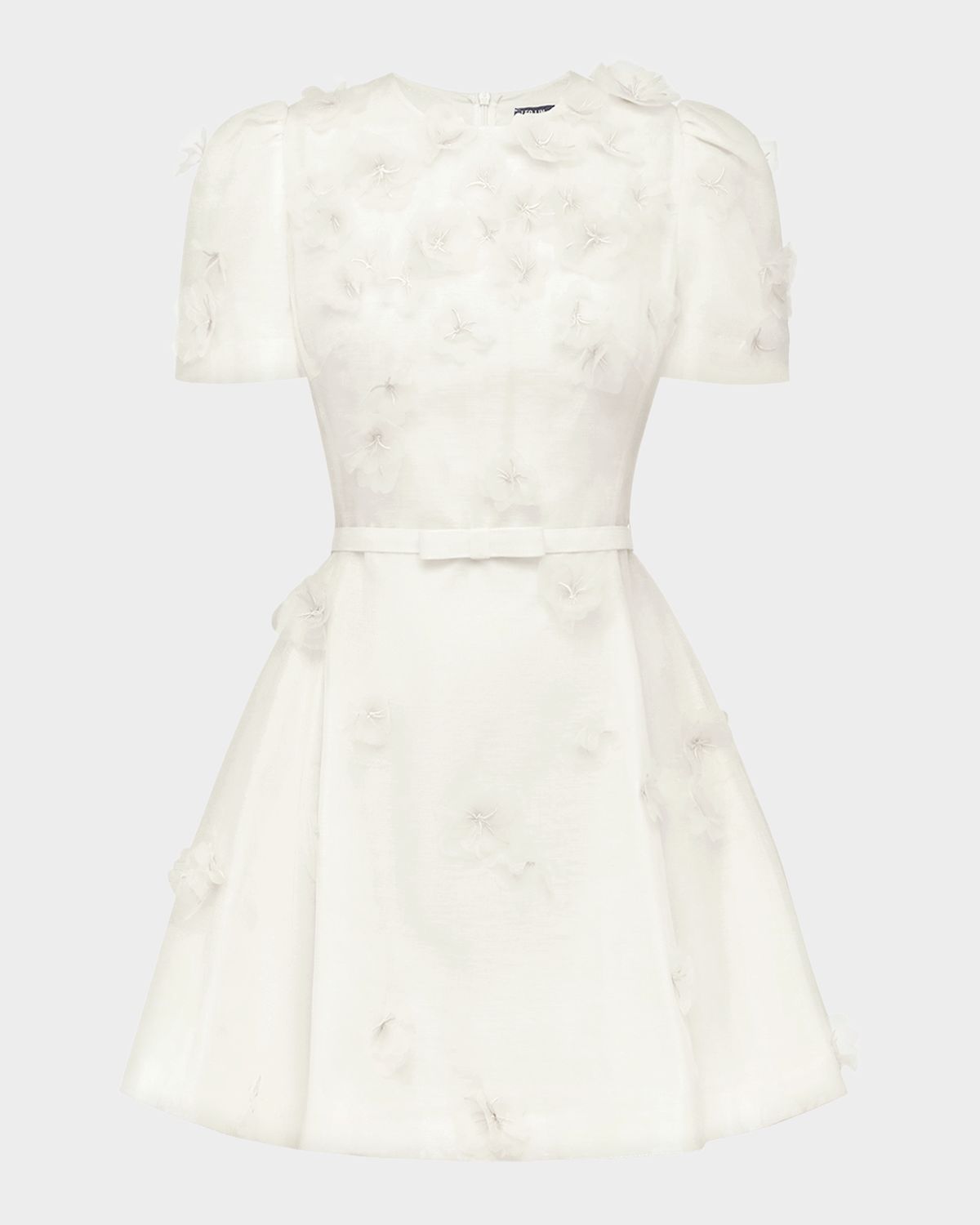LEO LIN Elyse Petal Embroidered Belted Mini Dress