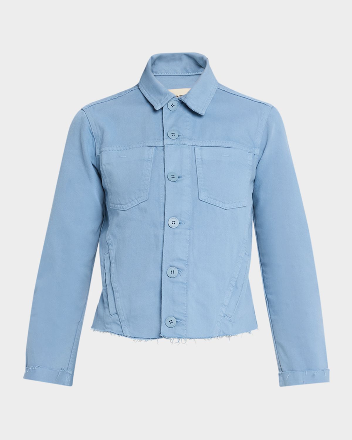 L 'Agence Janelle Raw-Edge Button-Front Denim Shirt