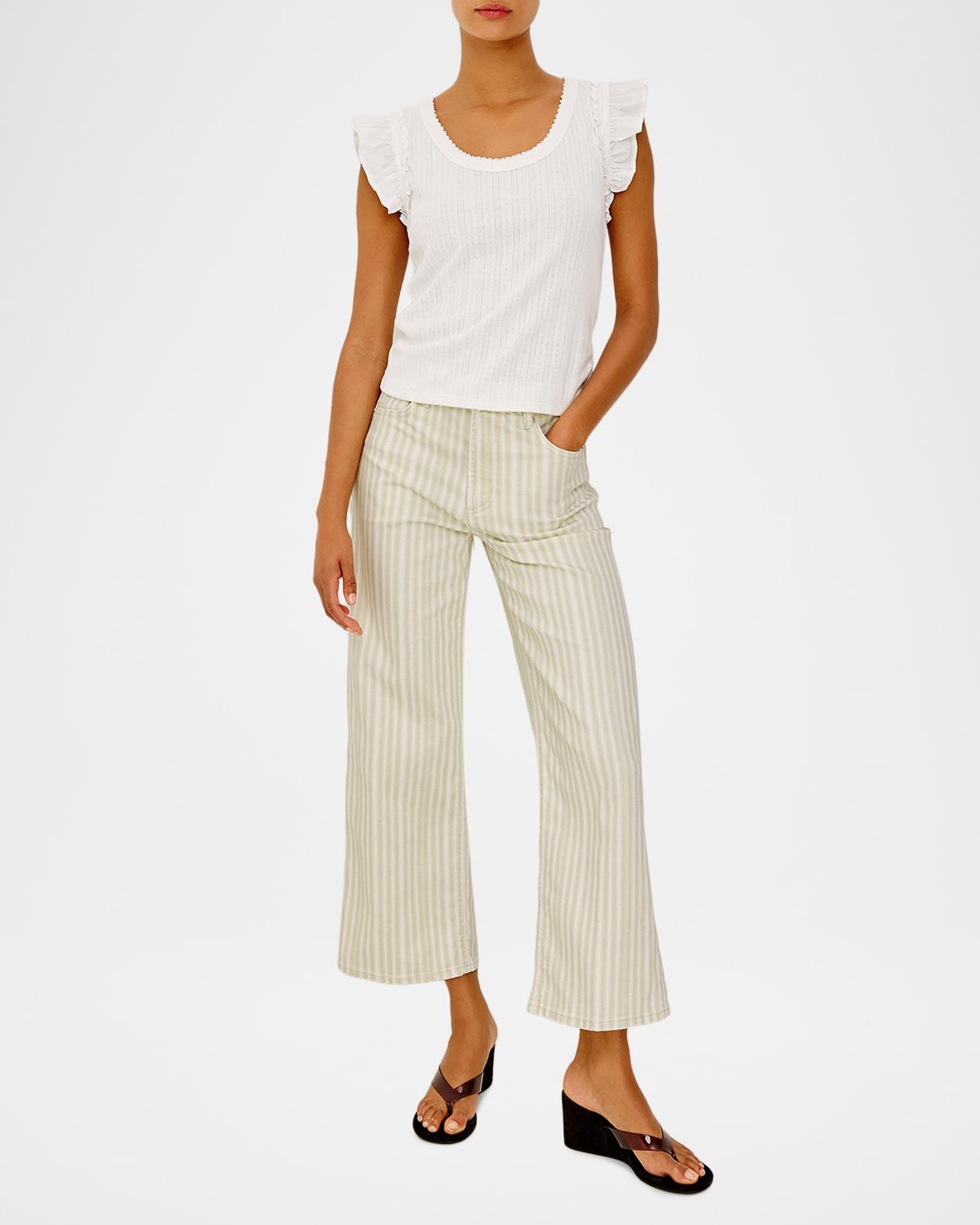 Rails Getty Stripe Wide Cropped Jeans | Image 1 Rails Getty Stripe Wide Cropped Jeans | Image 1