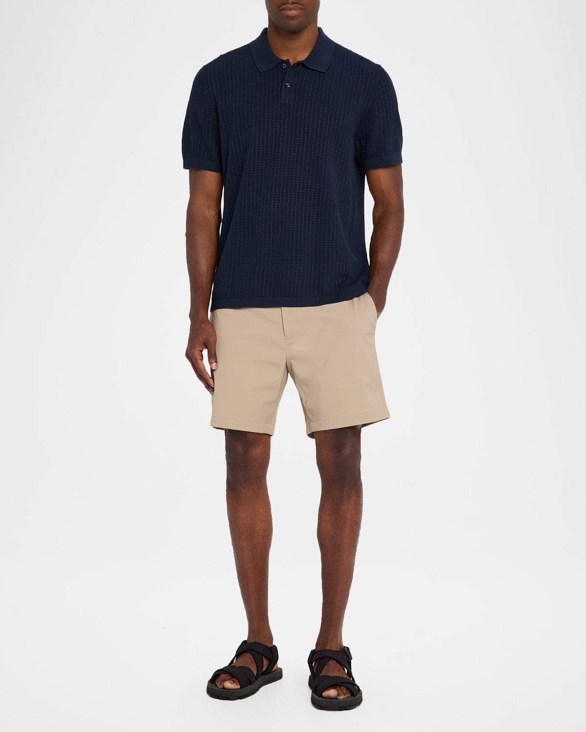 Theory Men 's Zaine Nylon 7" Inseam Flat-Front Shorts