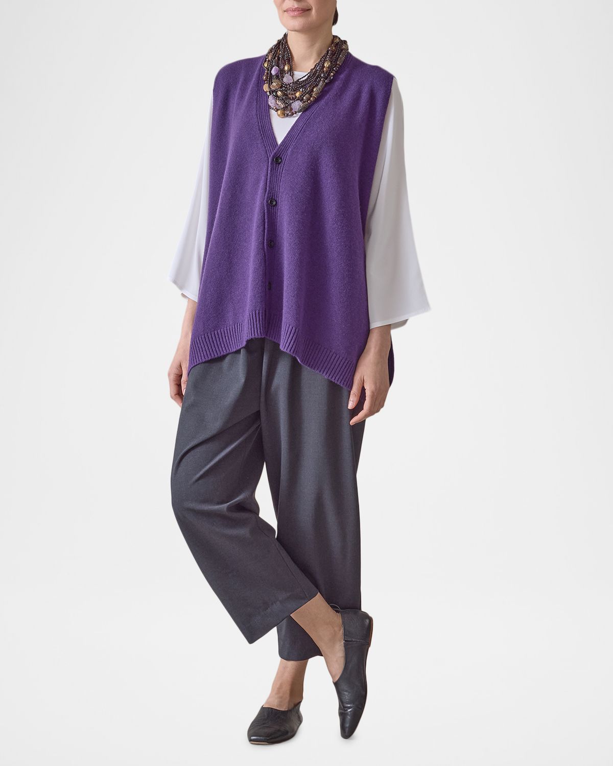 Eskandar V-Neck Cashmere Vest | Thumbnail 6 Eskandar V-Neck Cashmere Vest | Thumbnail 6
