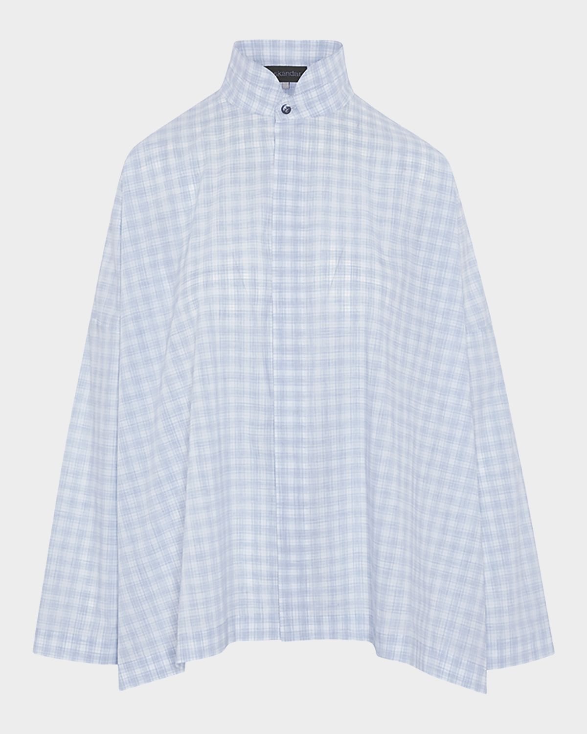 Eskandar Triple-Plaid Cotton Wide Longer Back Shirt Jacket | Thumbnail 8 Eskandar Triple-Plaid Cotton Wide Longer Back Shirt Jacket | Thumbnail 8