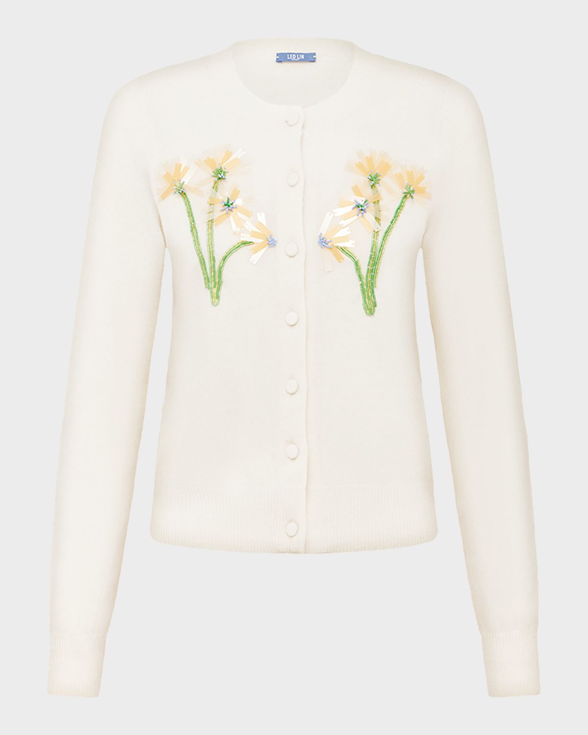 LEO LIN Claire Floral Beaded Cardigan