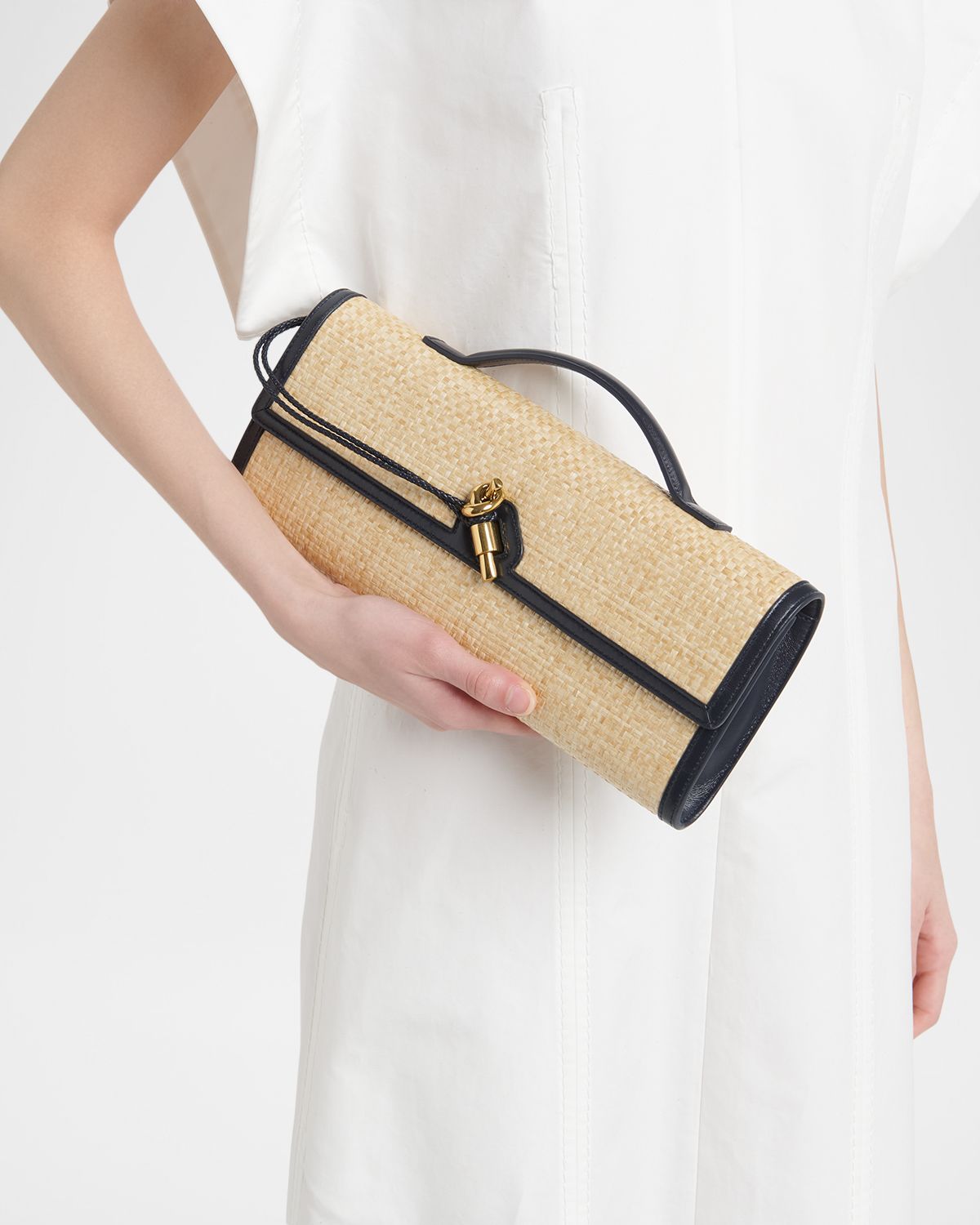 Bottega Veneta Andiamo Woven Raffia Clutch Bag | Thumbnail 6