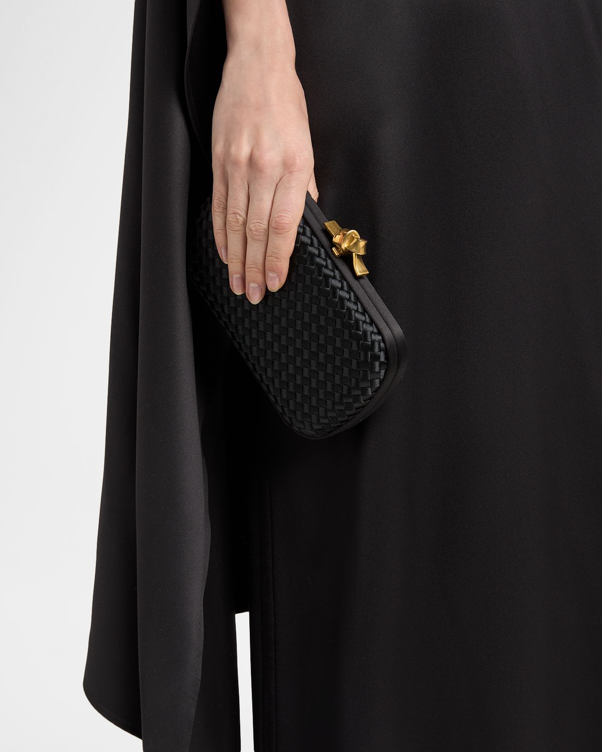 Bottega Veneta Intrecciato Knot Clutch Bag