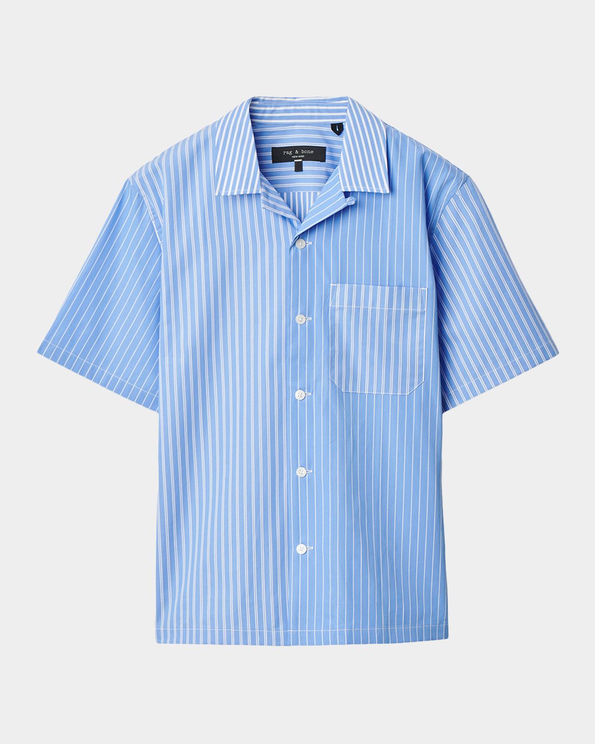 Rag & Bone Men 's Avery Poplin Stripe Short-Sleeve Shirt