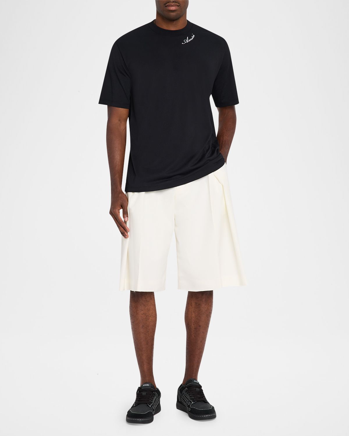 Amiri Men 's Cotton and Modal Logo-Crewneck T-Shirt | Thumbnail 5