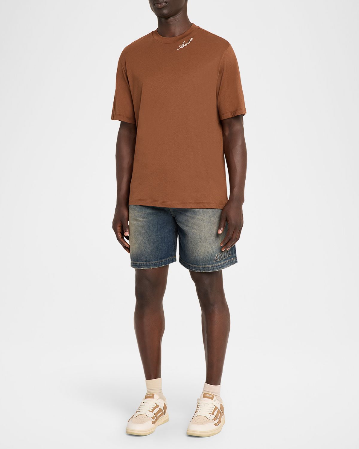 Amiri Men 's Cotton and Modal Logo-Crewneck T-Shirt | Thumbnail 5 Amiri Men 's Cotton and Modal Logo-Crewneck T-Shirt | Thumbnail 5