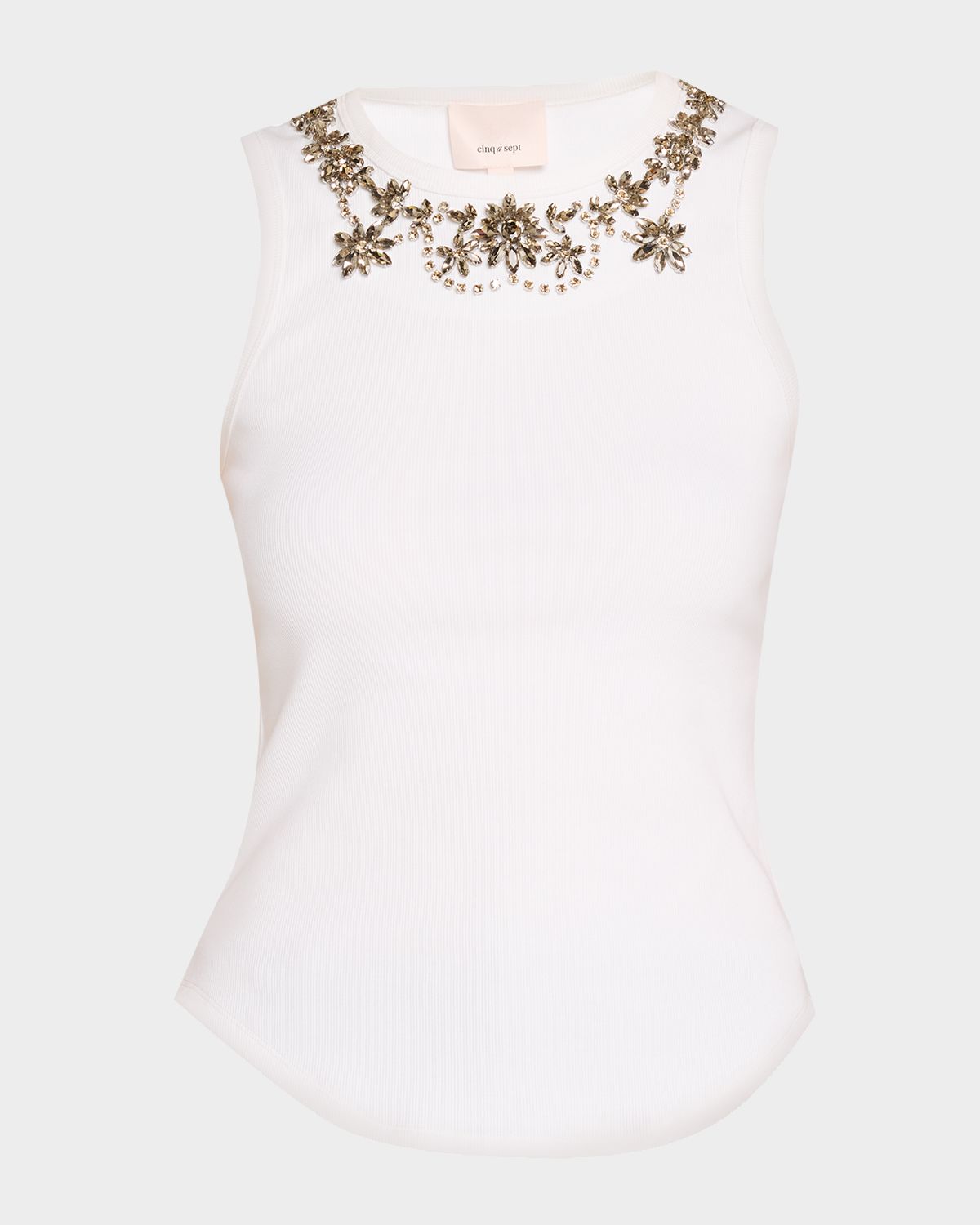 Cinq a Sept Crystal Lattice Tank Top