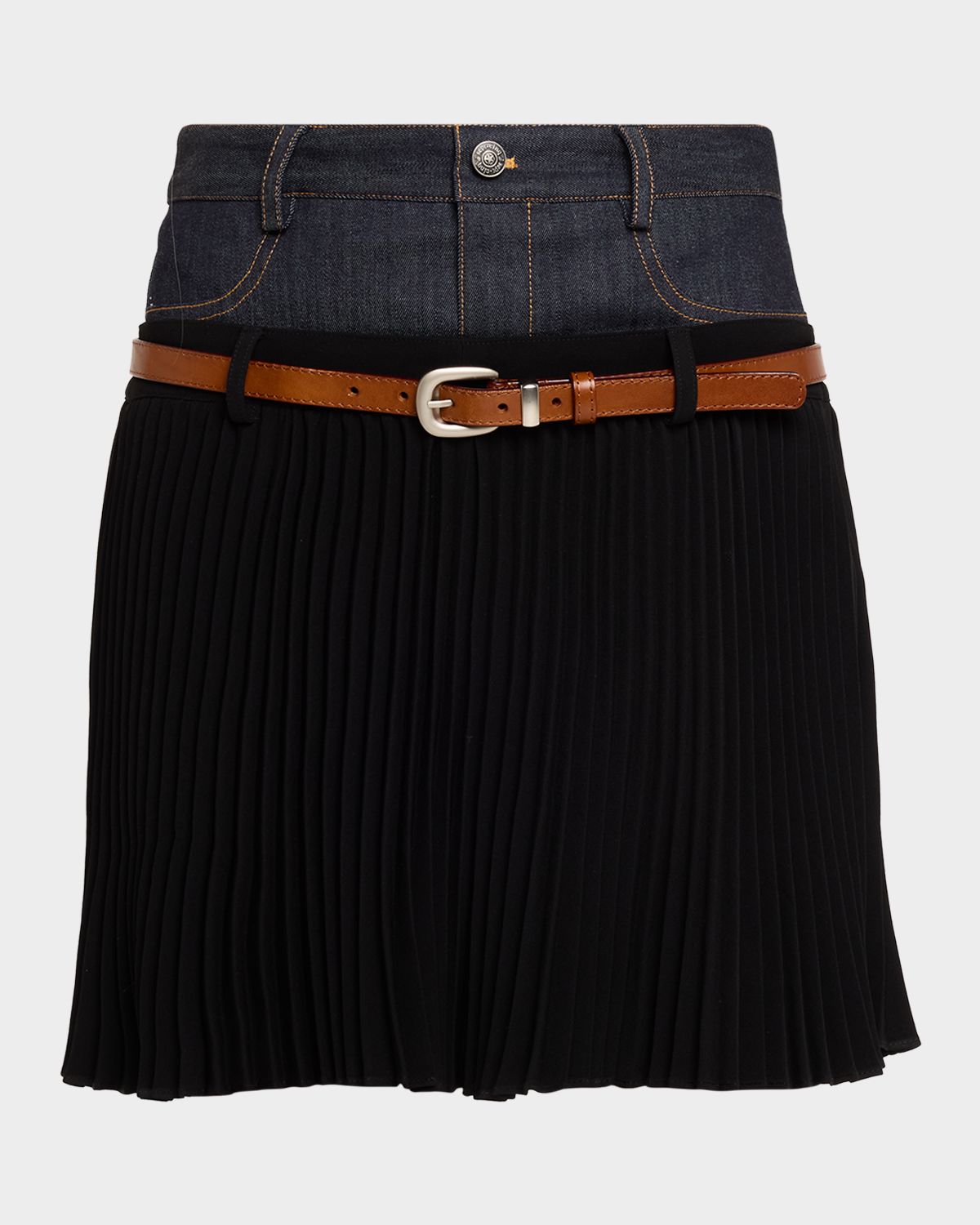 Cinq a Sept Dionne Mixed-Media Mini Skirt