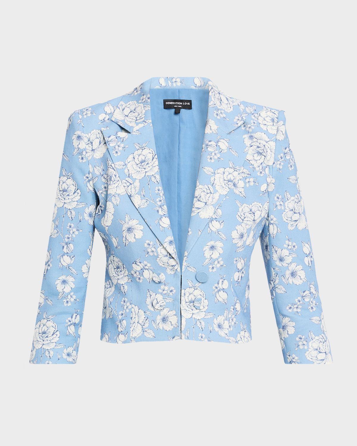 Generation Love Emmeline Cropped Linen Blazer