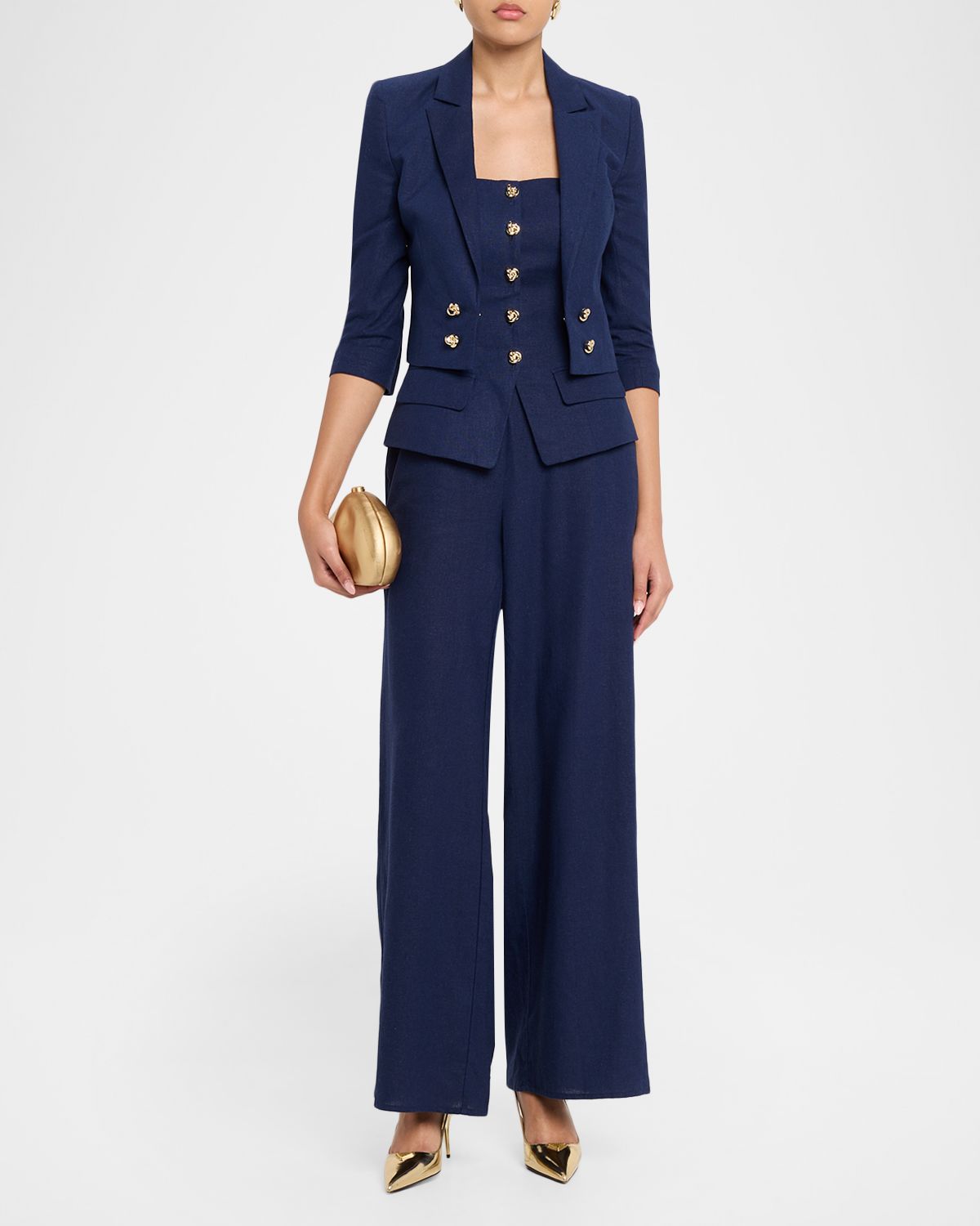 Generation Love Emmeline Cropped Linen Blazer | Thumbnail 2 Generation Love Emmeline Cropped Linen Blazer | Thumbnail 2