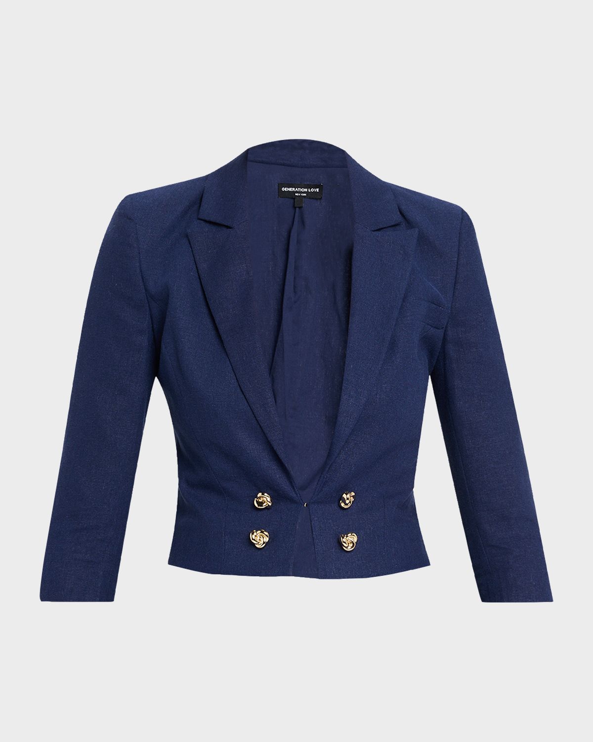 Generation Love Emmeline Cropped Linen Blazer