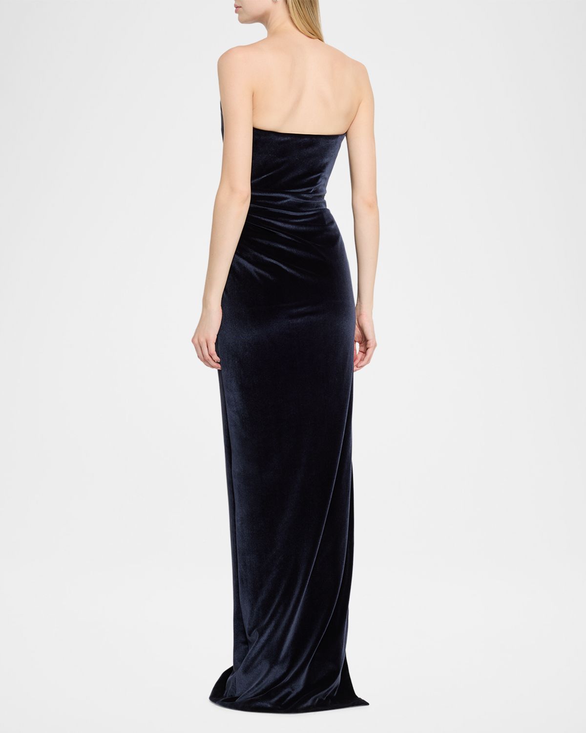 Pamella Roland Strapless Crystal Embellished Velvet Column Gown | Thumbnail 3 Pamella Roland Strapless Crystal Embellished Velvet Column Gown | Thumbnail 3