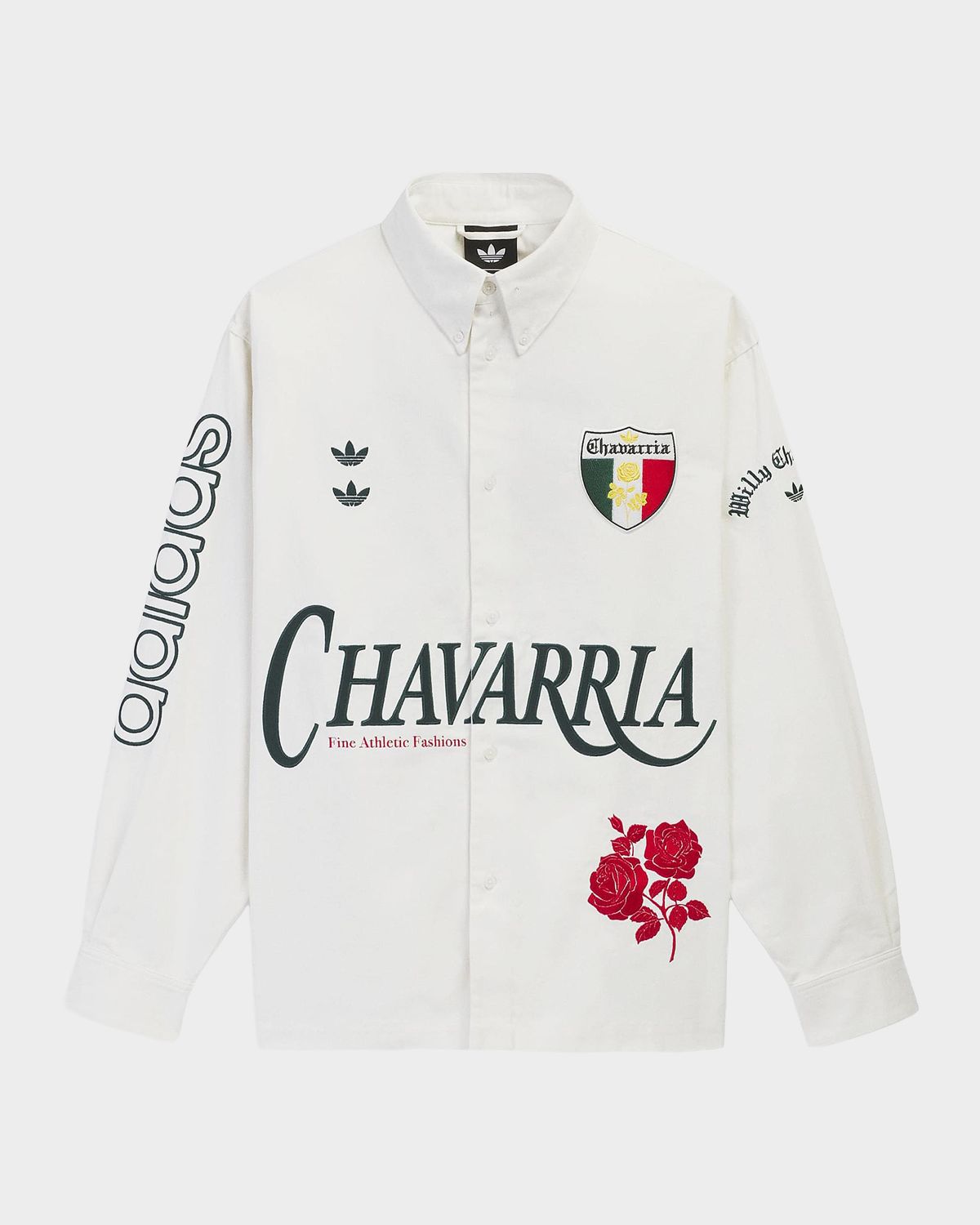 Adidas x Chavarria Men 's Cotton Embroidered Button-Down Shirt
