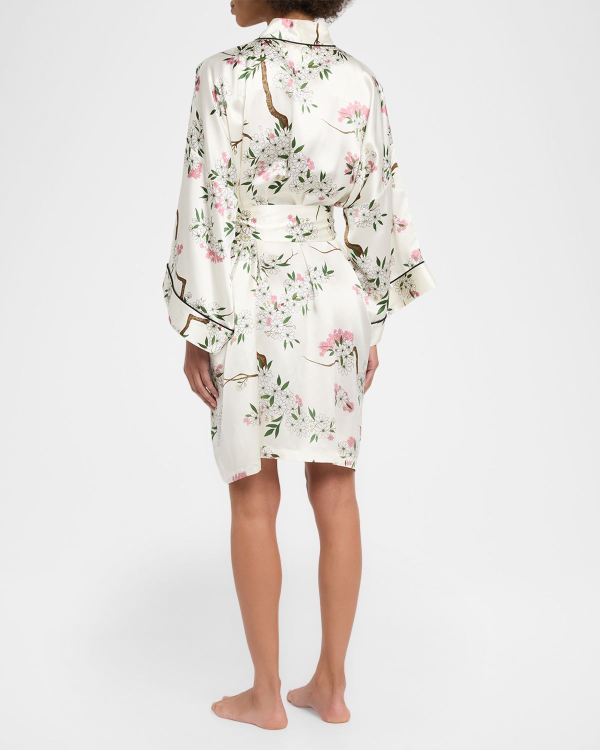 Olivia von Halle Mimi Ana Blossom-Print Silk Robe | Thumbnail 3