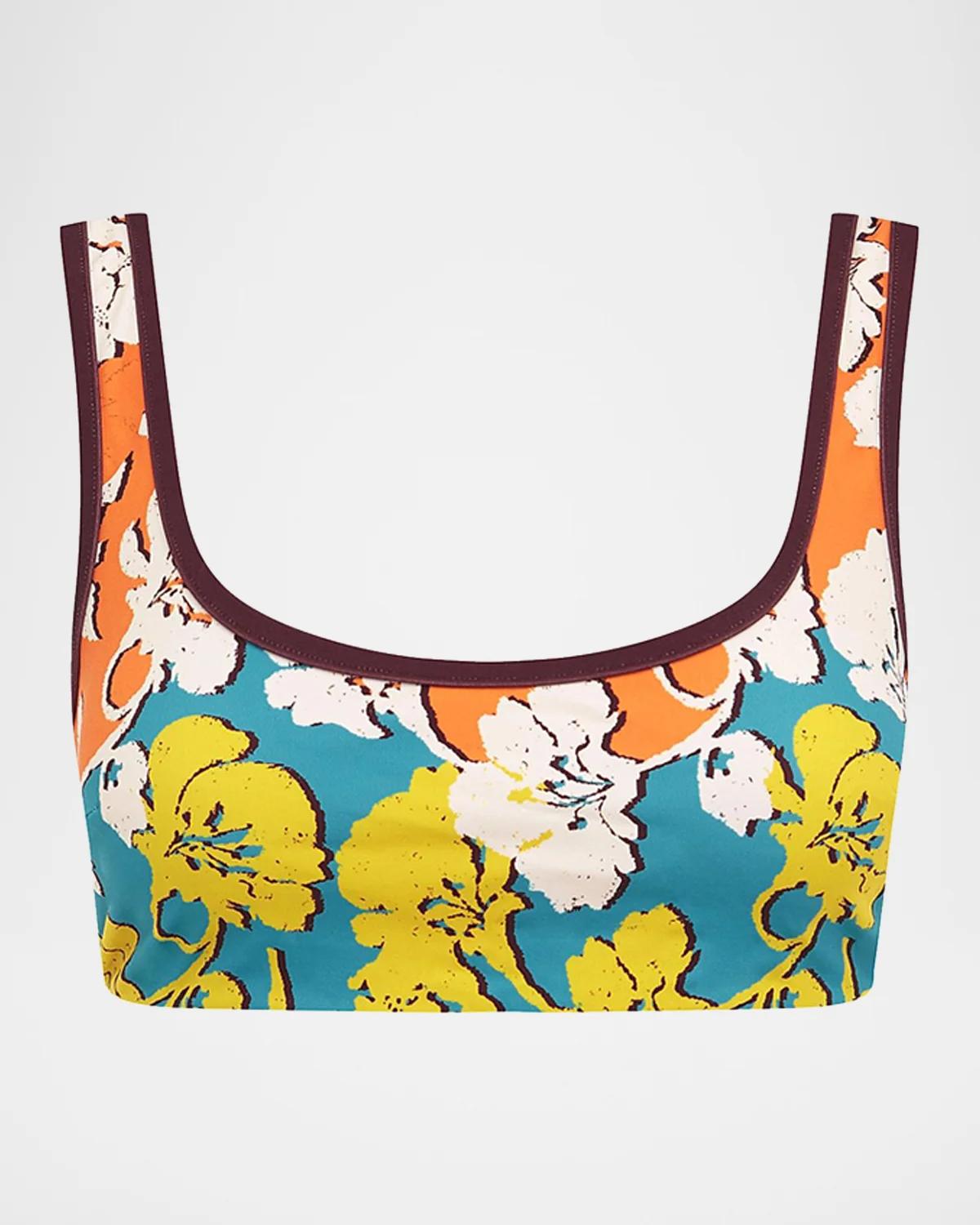 Splice Floral Scoopneck Bikini Top
